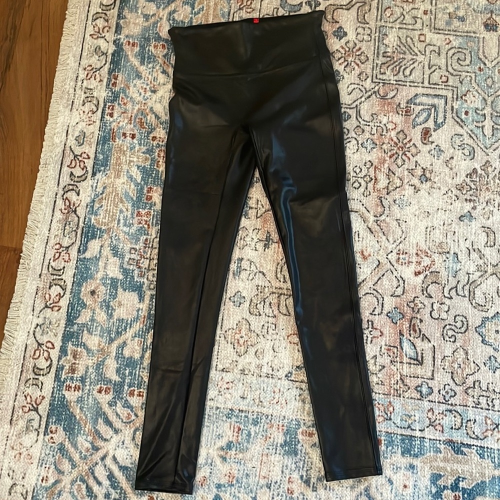 Spank Black Faux Leather Leggings
